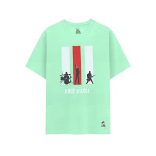 KUCHU Unisex Kids’ T-Shirt– Rock n Roll Digital Print, Purple, Soft Cotton-Modal Blend, Comfortable & Breathable Wear for Boys & Girls