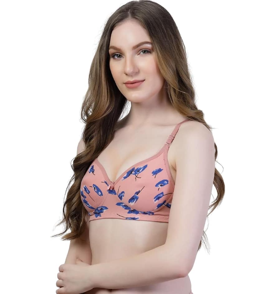 ADORNSTAR Women's Cotton Padded Floral Print Non-Wired Full Coverage Bra view 3