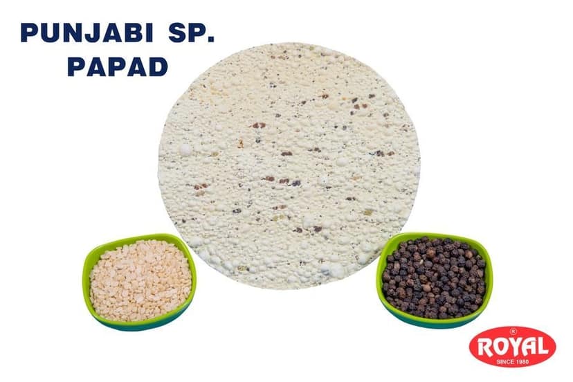 Royal Papad Punjabi Special Papad 200g, 100% Veg | Spicy Black Pepper Papad | Crispy & Crunchy Indian | Ready to Roast or Fry | Authentic Punjabi Style for Meals & Snacks - 200 gm view 4