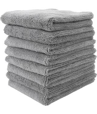 Auto Hub Grey 340 GSM Microfiber Cloth For Automobile ( Pack of 8 )