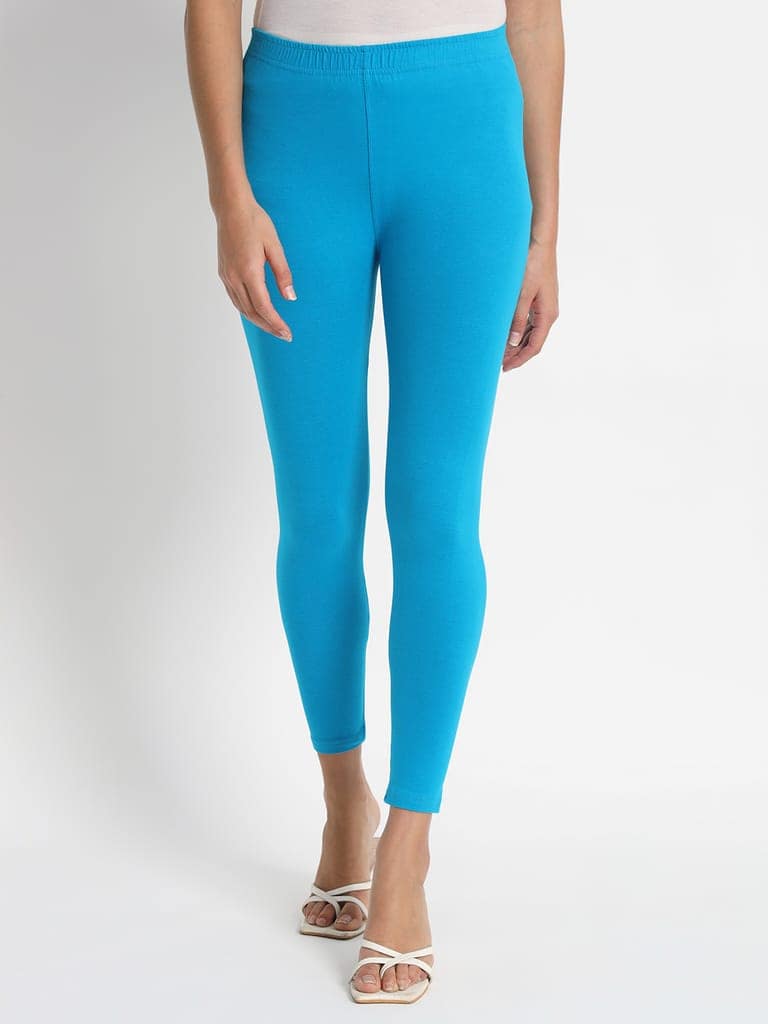 SOFT COLORS Women's Skinny Fit Ethnic Wear Ankle Length Leggings (Firozi) view 2