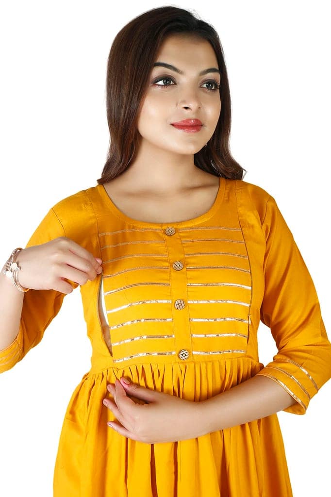 MAHIRA 'S COMFORT Maternity Gown: Stylish Rayon Feeding Kurti for Pregnancy and Breastfeeding view 5