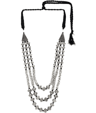 Sirimiri - Silver Oxidised Silver Necklace ( Pack of 1 )