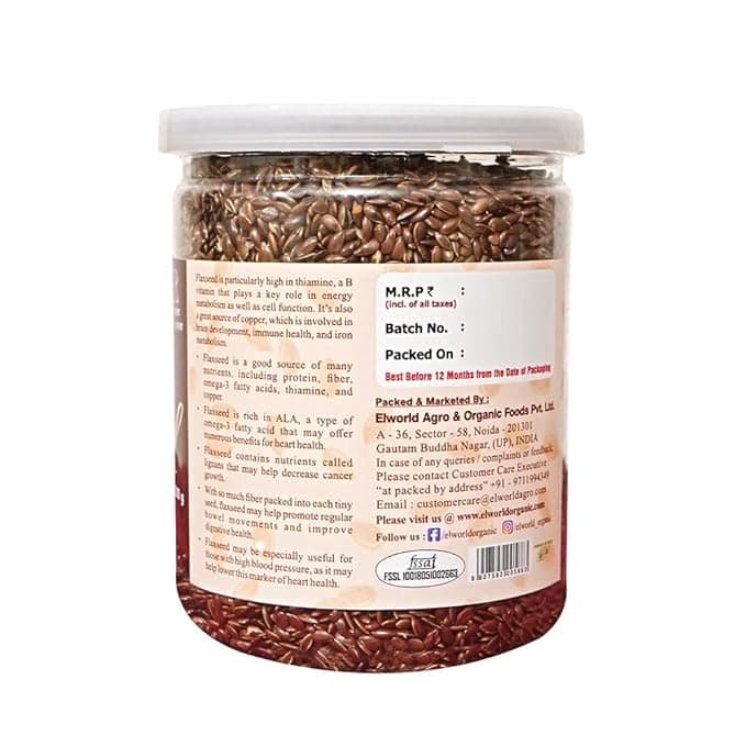 Elworld Agro & Organic Food Products Roasted Flaxseed 300g view 2
