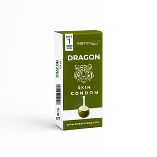 Imbtameez Dragon Silicone Condom Royal Edition | 5 Inch Reusable Dragon Skin Condom | Latex-Free, Washable Sleeve for Men