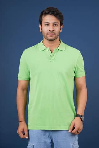 Men's Lt.Green Solid Polo T-Shirt