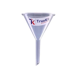 TRUEKIT Transparent Plastic Funnel with Long Stem (Pack of 4)