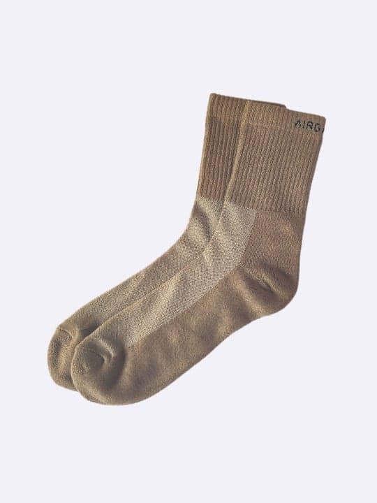 AirGarb Cotton Super Soft & Comfortable Cushioned Crew Length Socks - Khaki