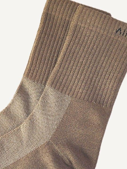 AirGarb Cotton Super Soft & Comfortable Cushioned Crew Length Socks - Khaki view 4