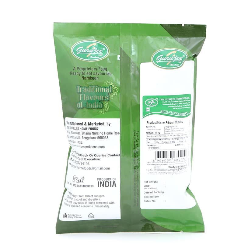 Gurujee Namkeen Ribbon Muruku, 150 gm view 2