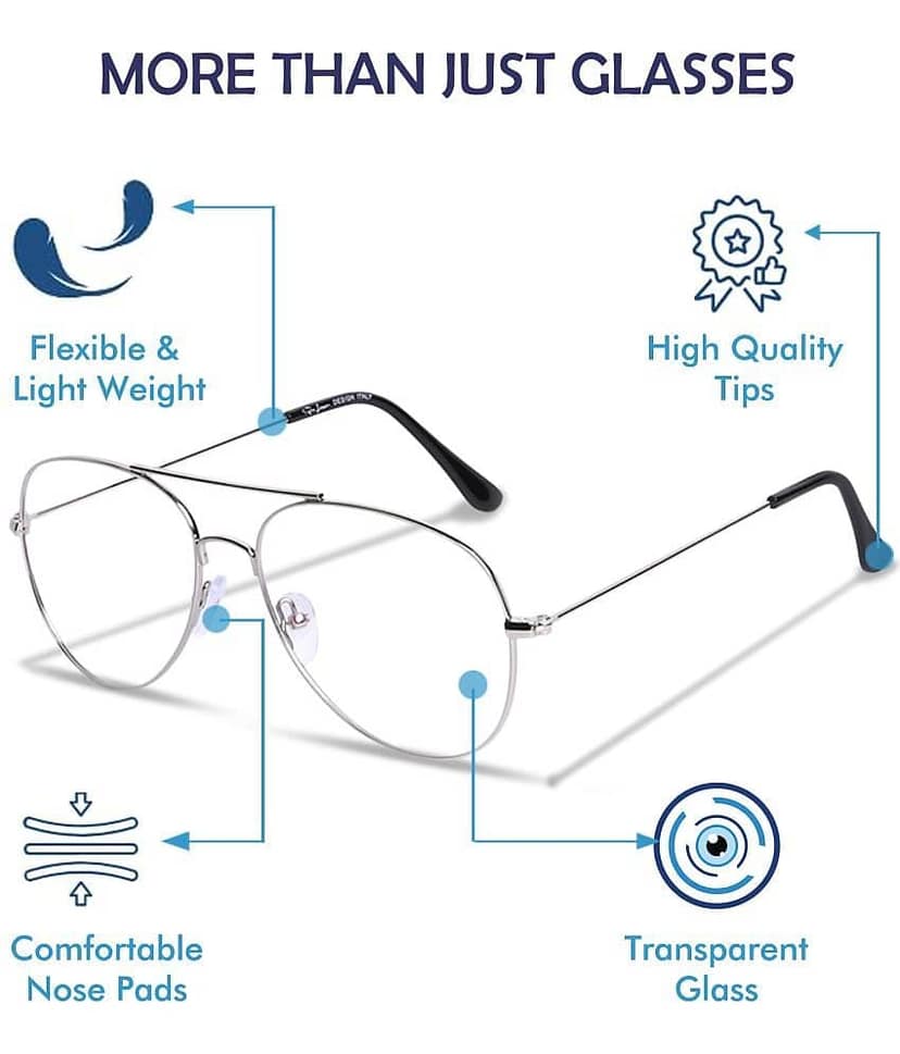 Redex Black Pilot Eyeglass Frame ( Pack of 1 ) view 2