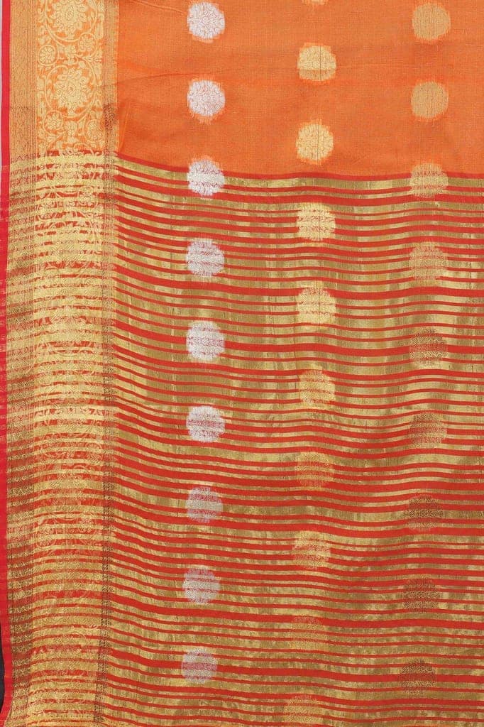 Women's Pure Cotton Woven Saree With Unstiched Blouse Piece view 6