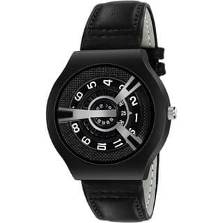HRV Men's Round Dial Black Strap Analog Watch