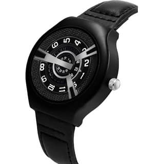 HRV Men's Round Dial Black Strap Analog Watch view 2