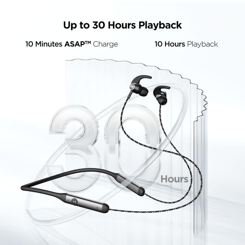 boAt Rockerz 333 | Bluetooth Earphone with Upto 30 Hours Uninterrupted Music, ASAP™ Charging with Dual Pairing Active Black view 2