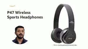 Wireless Bluetooth Headphones P47 | Over Ear Headset with Music & Call Support