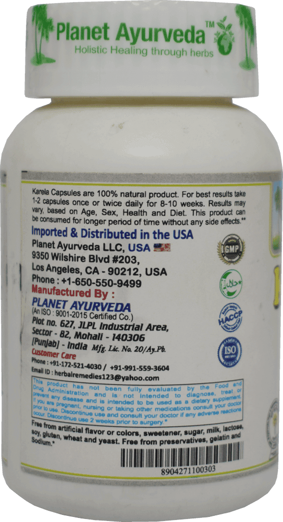 Planet Ayurveda Karela (Bitter Melon Extract) - 60 Veg Capsules view 2