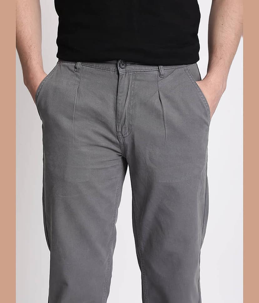 IVOC Relax Flat Men's Chinos - Grey ( Pack of 1 ) view 2