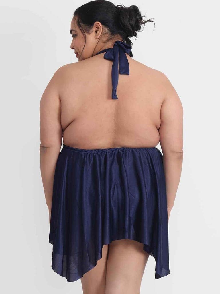 Klamotten Women's Navy Plus Size Sexy Babydoll Dress for Honeymoon BB36N view 3