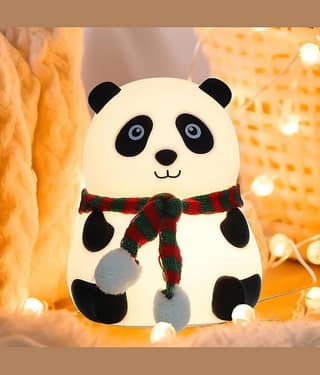 Panda Night Lamp Silicone Touch Color Changing LED Rechargeable Night Light for Kids,