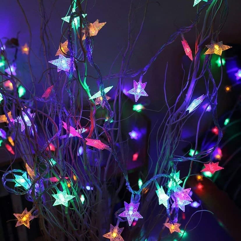 28 LED / Star 3.9 Meter Star Shape Led Light Battery Operated with Flashing Modes for Home Decoration, Kids Room, Waterproof Diwali & Wedding LED Christmas Light Indoor and Outdoor Light ,Festival Decoration (Multicolor Battery Not Included 3.9Mtr) view 3