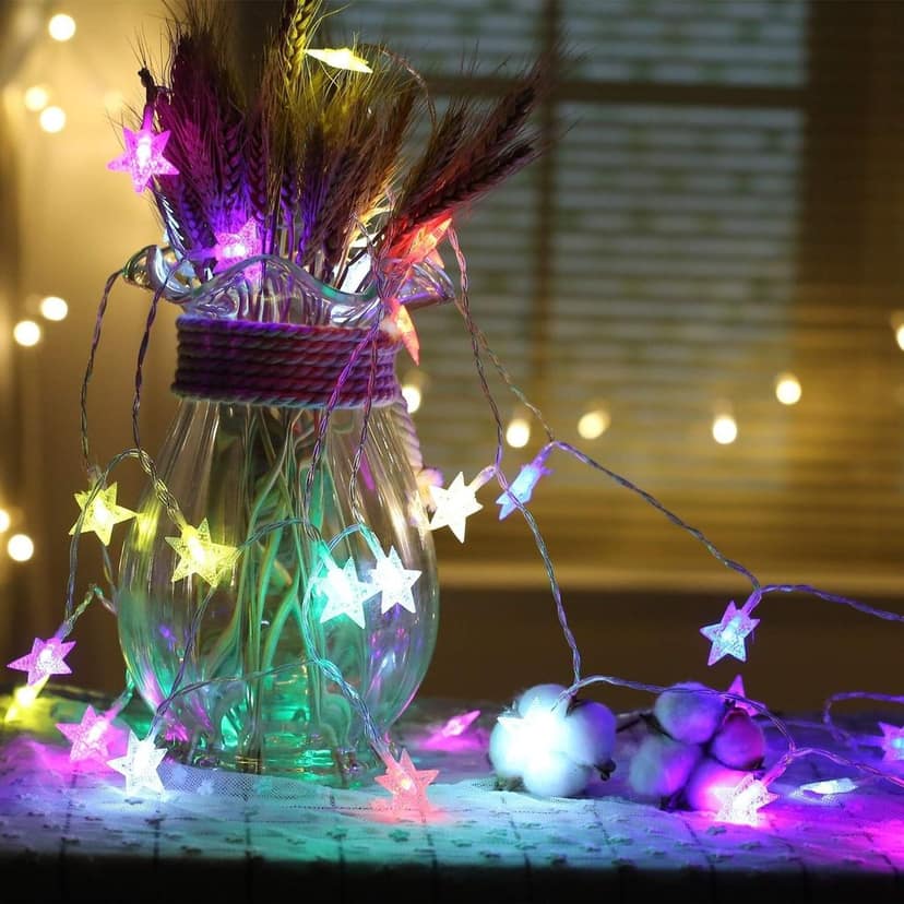 28 LED / Star 3.9 Meter Star Shape Led Light Battery Operated with Flashing Modes for Home Decoration, Kids Room, Waterproof Diwali & Wedding LED Christmas Light Indoor and Outdoor Light ,Festival Decoration (Multicolor Battery Not Included 3.9Mtr) view 5