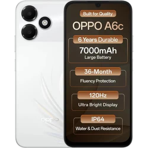 OPPO a6c 4G (Feather White, 4GB RAM, 128GB Storage)
