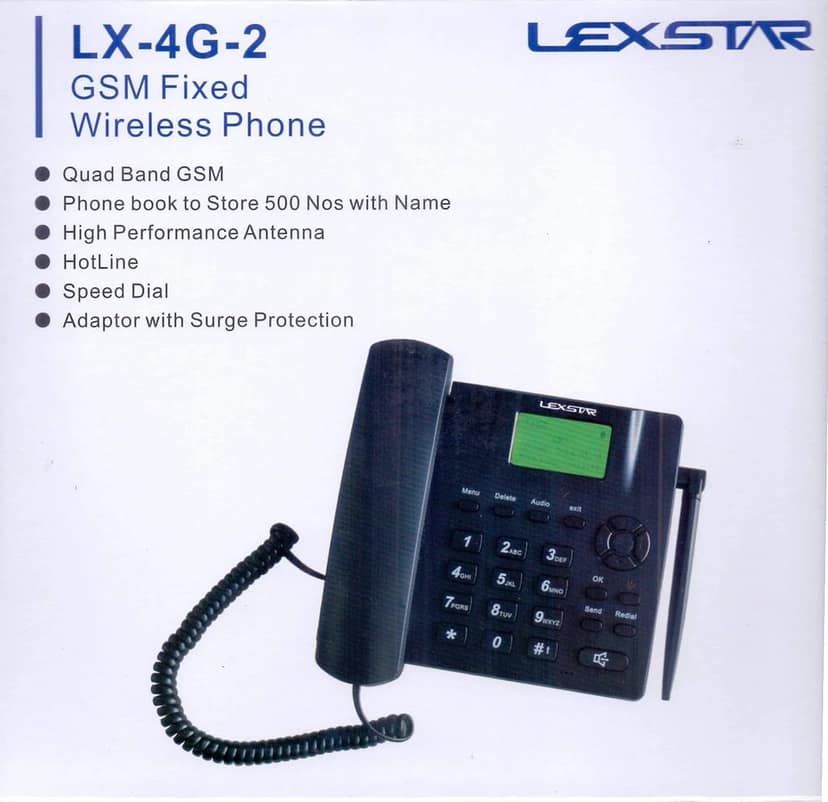 Lexstar FWP LX-4G-2 Corded GSM Dual SIM Fixed Wireless Phone with Recording view 4