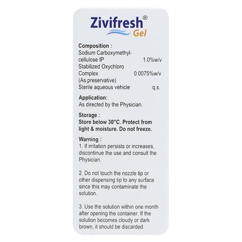 Zivifresh Eye Drops Gel 10 Ml view 2