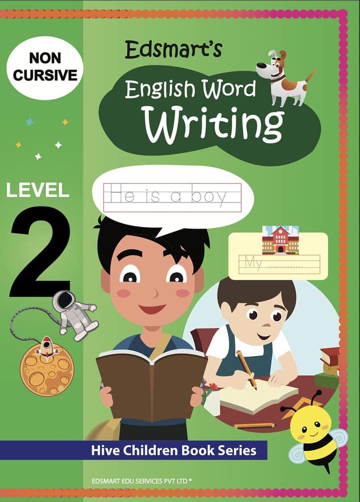 Edsmart English Writing Books- three letter word and Sentence Writing Practice illustrated Book, Fun and Educational 4 Line Handwriting Practice books for Kids for 4-7 years