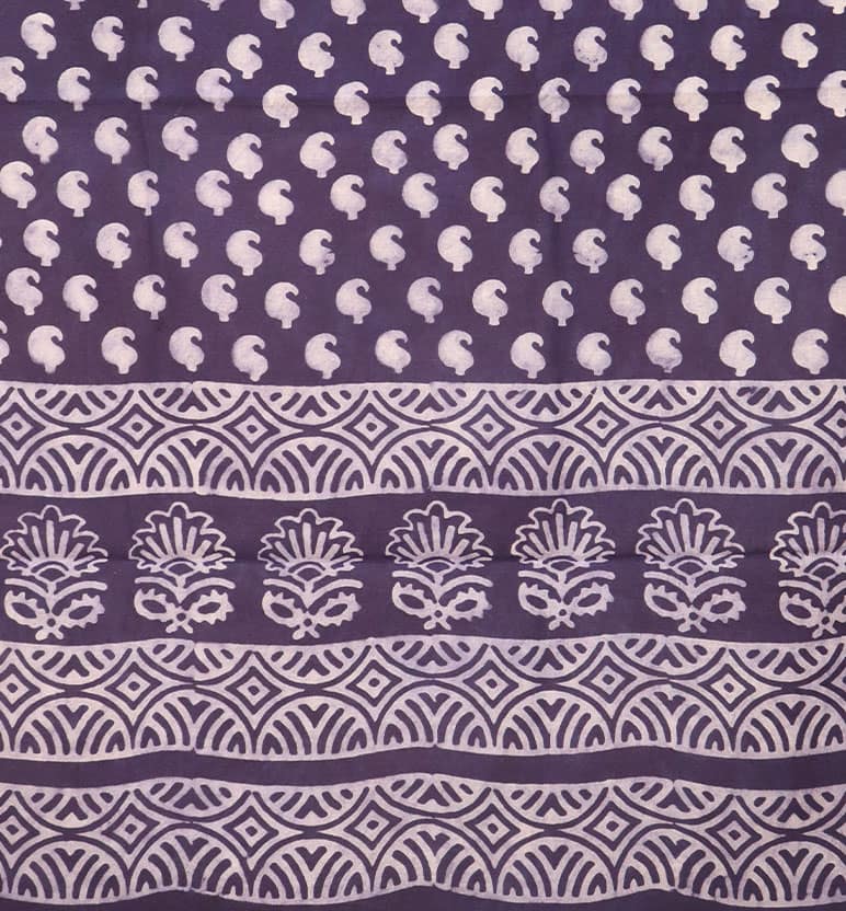 Handcrafted Dabu Print Cotton Dress Material – 3 Piece Set view 3
