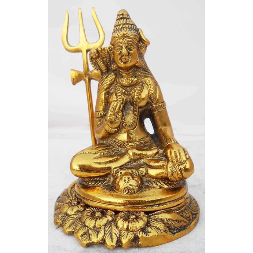 Aluminium Showpiece Mahadev God Idol Statue (ASMAS335 G) view 2