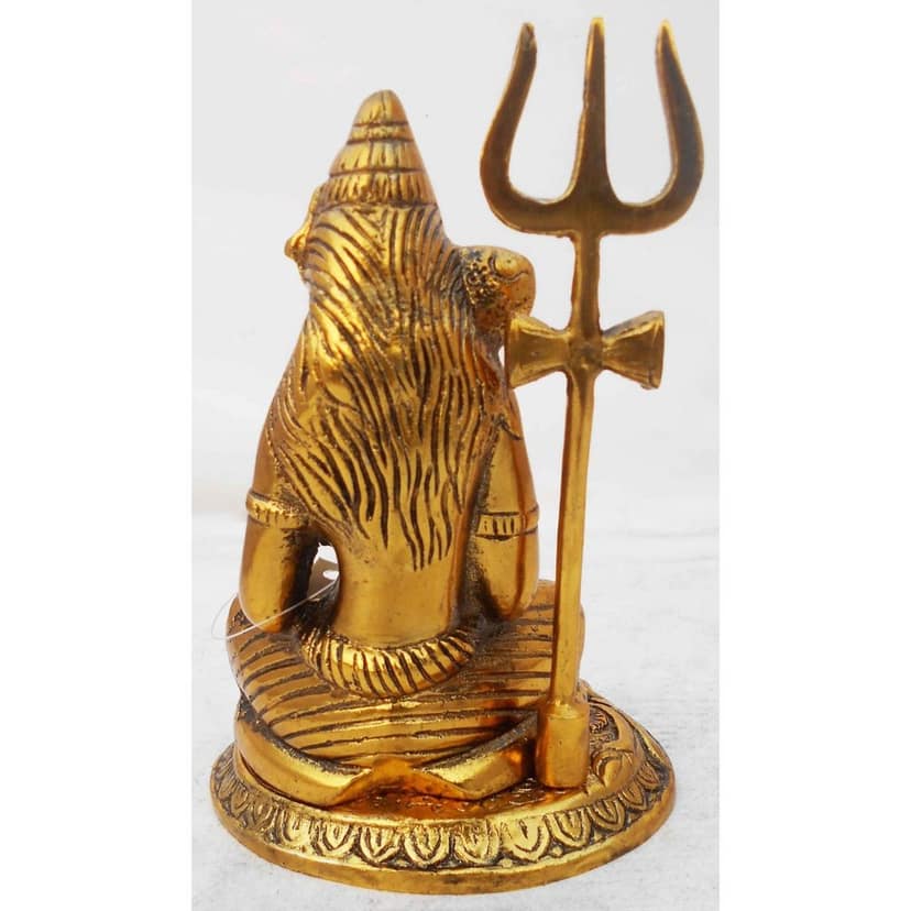 Aluminium Showpiece Mahadev God Idol Statue (ASMAS335 G) view 3