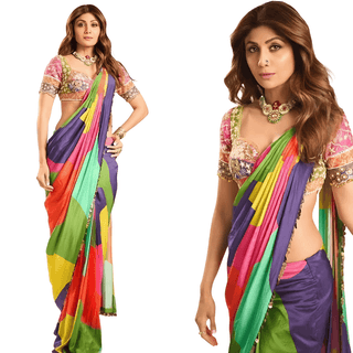 Readymade Designer Partywear sarees with stitched blouse New Ready To Wear Saree