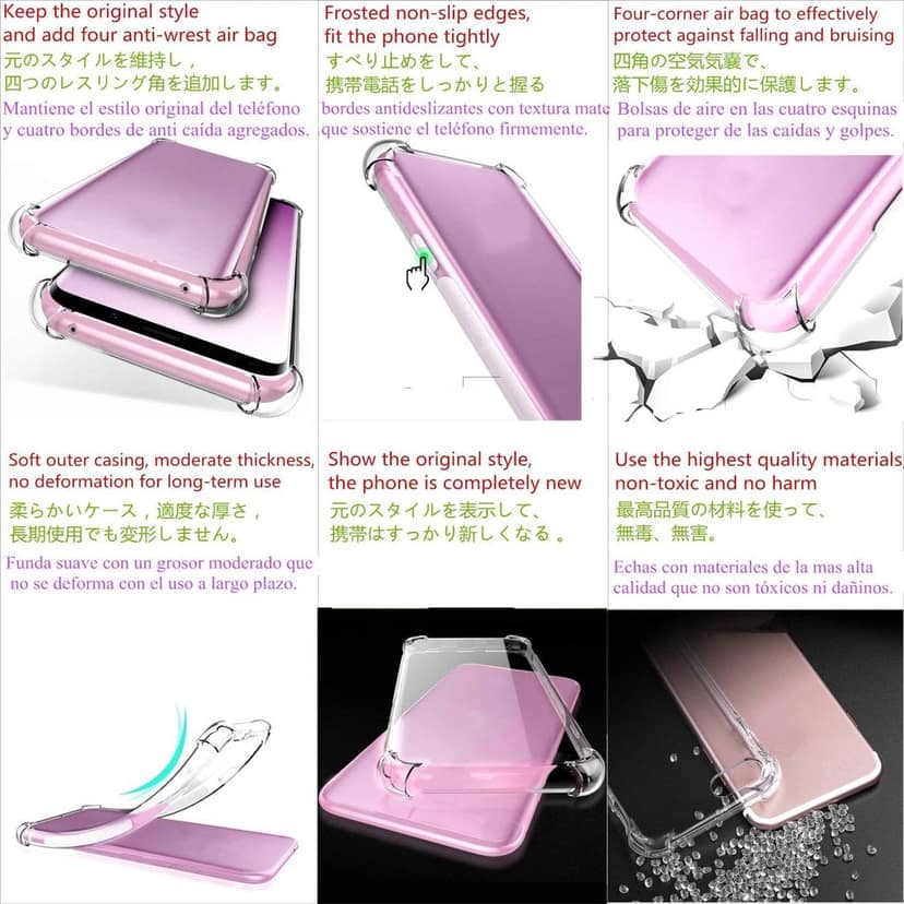 USTIYA Case for Nothing Phone 1 Clear TPU Four Corners Protective Cover Transparent Soft funda view 7