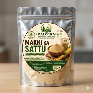 KALOTRA Makki Ka Sattu, Roasted Maize Flour, 500g+500 gram (1 kg)