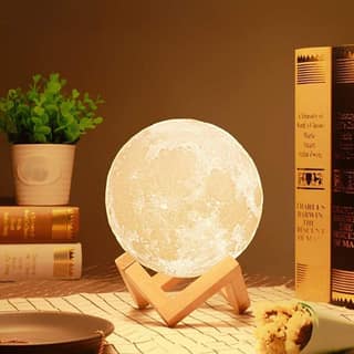 Desidiya 3D Moon Night Lamp – 10W Rechargeable with 7 Color Changing Features, 15CM – 10W Elegant Plastic Design for Beautiful Indoor Lighting in Bedrooms and Kids' Rooms | Gifts for Woman | Valentine