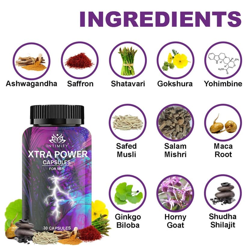 Intimify Xtra Power Capsules sex stamina, Sex Power, penis capsule, Increase Length, Time Booster, Extra Pleasure (30 caps) view 3