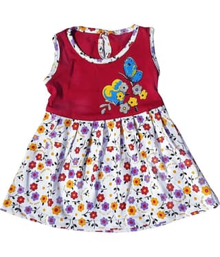 TRITI Baby Girls 100% Cotton Frocks ( Pink )
