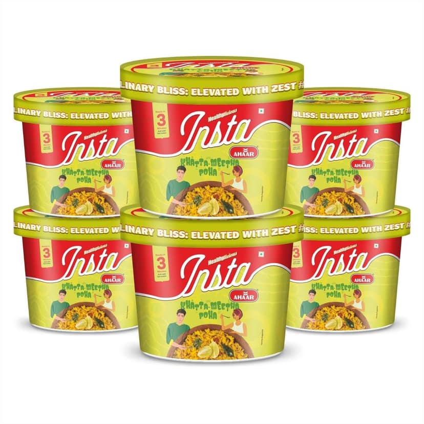INSTA AHAAR Ready-to-Eat Cuppa Poha, Instant Healthy High Energy Breakfast and Snack