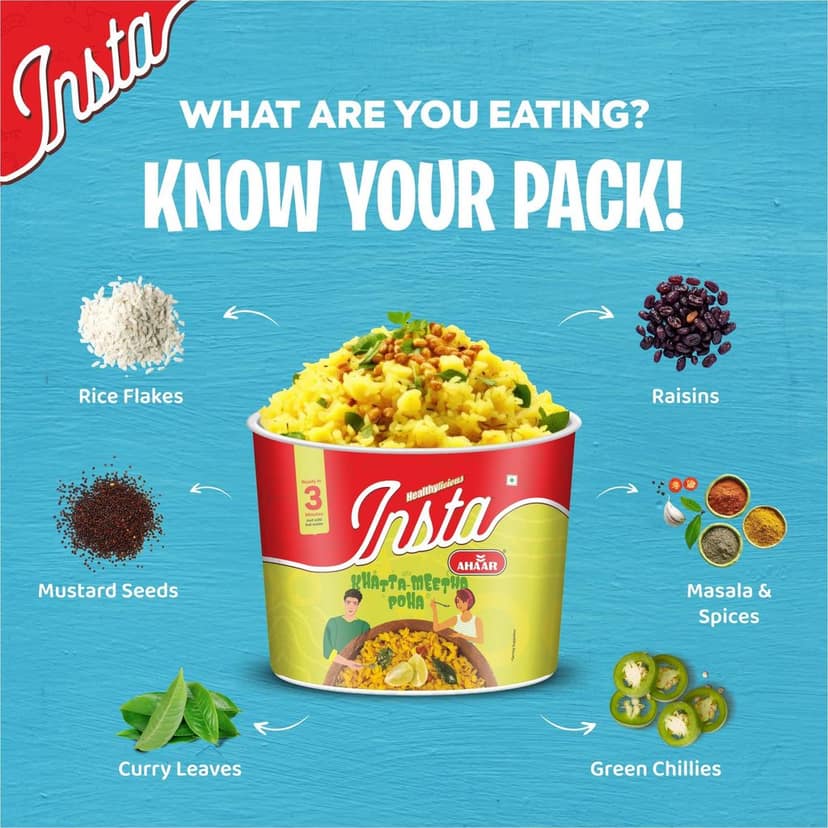 INSTA AHAAR Ready-to-Eat Cuppa Poha, Instant Healthy High Energy Breakfast and Snack view 4
