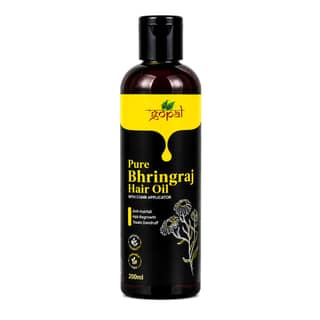 RamGopal Ayurveda Pure Bhringraj Hair Oil - 100% Natural, Ayurvedic Formula for Hair Growth, Strength & Dandruff Control with Bhringraj Plant, Amla, & Neem, 200ml