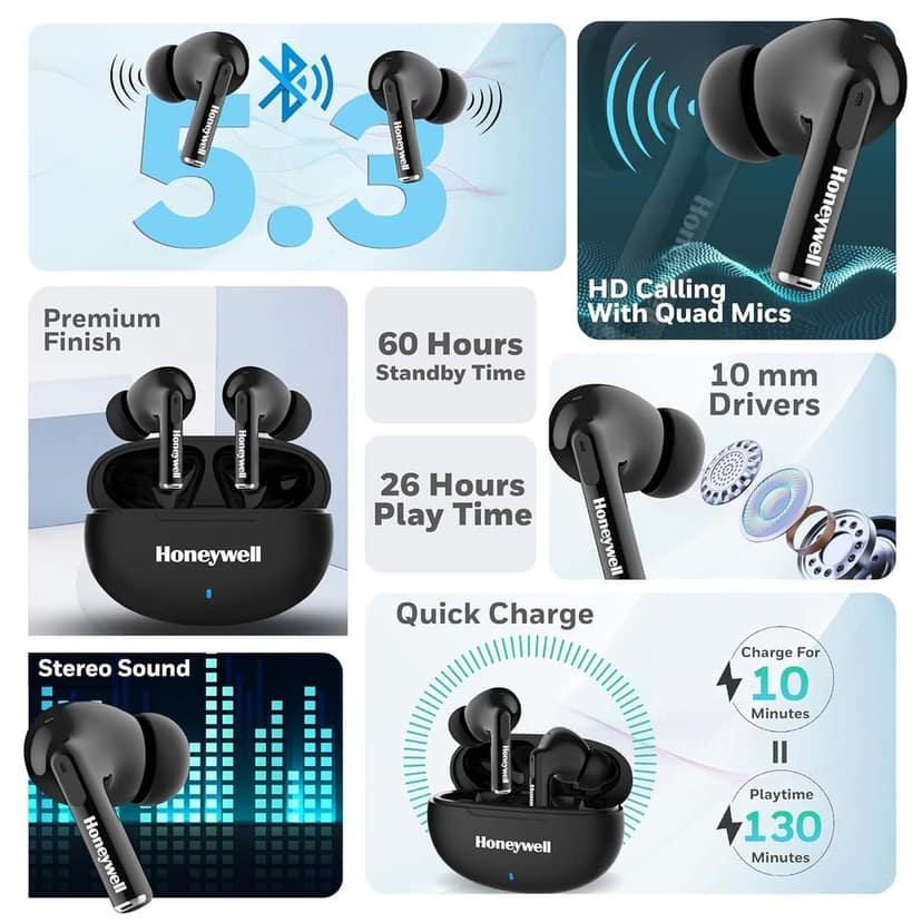 Honeywell Moxie V1200 Bluetooth TWS Earbuds view 2
