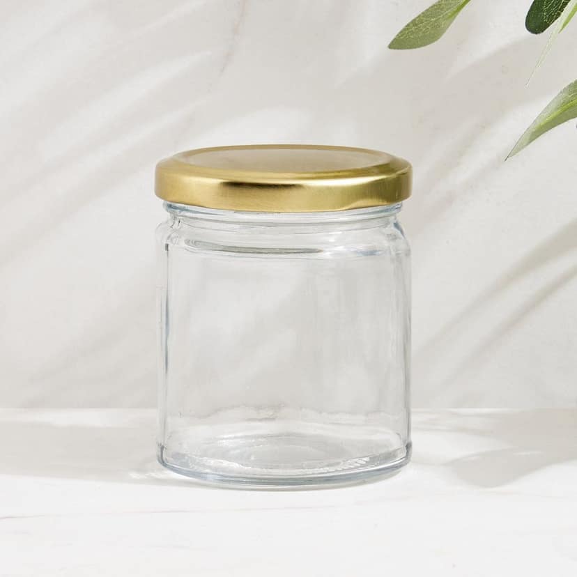 Syndleyz Airtight Clear Glass Storage Jars with Gold Lids 200 Ml - Set of 6 view 2