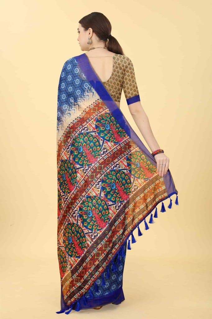 Women's Kalamkari Digital Printed Saree view 3