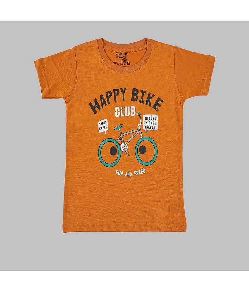CATCUB Pack of 1 Boys Cotton Blend T-Shirt ( Cream )