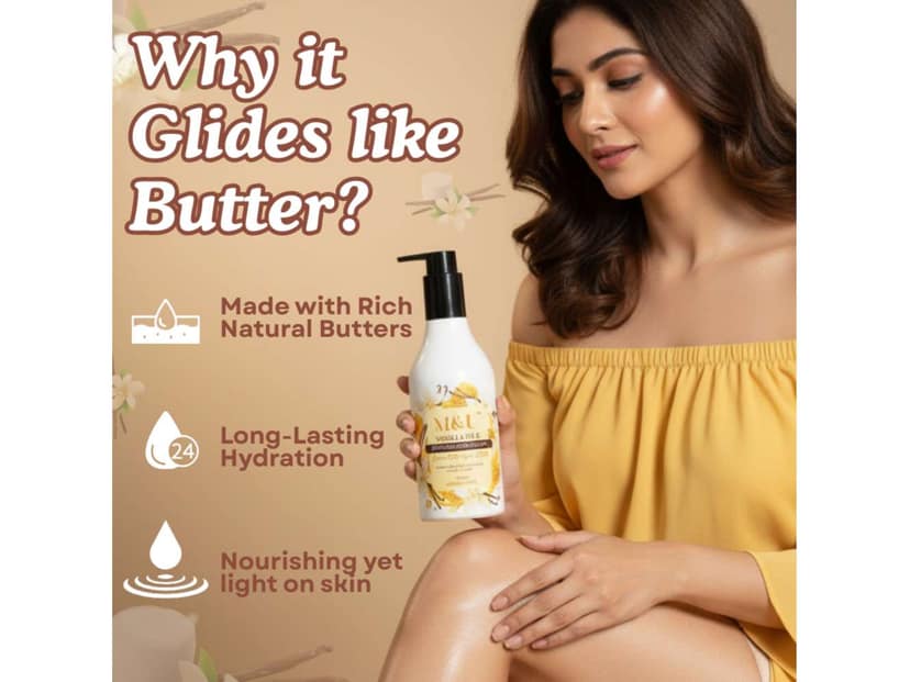 Vanilla Silk Perfume Body Lotion | Instant Deep Hydration Soft Skin Sweet Scent | 300gm view 3