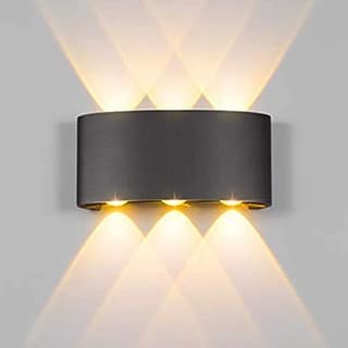 6 watts LED Waterproof Indoor/ Outdoor Up Down Wall Lamp (Warm White,Metal)