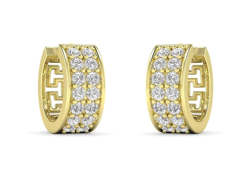 Two Line Boxed Hoop Earrings view 2