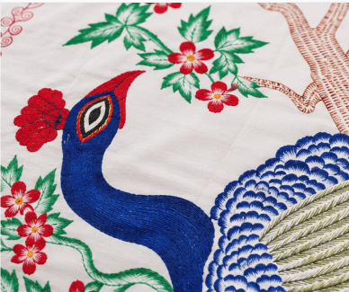 Hand-Painted Fabric Bedsheet for Bedroom Home Decoration view 2